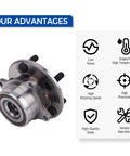 Front Wheel Hub Bearing Assembly 513267 Fits Honda Pilot 2009 2013, Acura MDX 2007 2013, Acura ZDX 2010 2013 With Five Lug Pattern OE Quality Replacement Part, showing features diagram