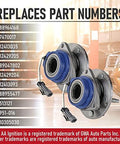 Front Wheel Hub Bearing Assembly - Set of 2 - Compatible - Chevy, Buick, Cadillac, Oldsmobile, Pontiac - Impala, Monte Carlo, Century, Grand Prix, Replaces 513121, 12429203, 88964168 - ABS - Buy Bearings online - Fast US Shipping
