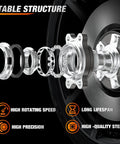 Exploded view of Front Wheel Hub Bearing Assembly Compatible With Nissan Altima Murano Maxima Pathfinder Infiniti QX60 JX35 QX50 32 Tooth Spline OE 513296 Replacement Part For Smooth Steering And Quiet Ride showing internal components.