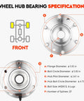 Front Wheel Hub Bearing Assembly For Chevy Trailblazer SSR Trailblazer EXT GMC Envoy Envoy Xl Envoy Xuv Buick Rainier Isuzu Ascender Saab Nine Seven X Oldsmobile Bravada Six Lug With ABS Replaces 513188 Two Pieces with dimensions and specifications.