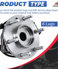 Front Wheel Hub Bearing Assembly For GMC Envoy Trailblazer 2002 To 2009 With ABS 6 Lug Pattern By Everestway product image