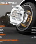 Front Wheel Hub Bearing Assembly Compatible With Nissan Altima Murano Maxima Pathfinder Infiniti QX60 JX35 QX50 32 Tooth Spline OE 513296 Replacement Part For Smooth Steering And Quiet Ride shown installed on vehicle wheel.