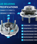 Diagram specifications of Beefy Front Wheel Bearing And Hub Assembly For 2007 To 2014 Chevy GMC Silverado Suburban Tahoe Yukon XL 1500