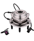 Front Wheel Hub Bearing Assembly Replacement For 2002 To 2009 Chevrolet Trailblazer And 2002 To 2006 Trailblazer EXT, SSR, Also Fits 2002 To 2009 GMC Envoy, 2002 To 2006 Envoy XL, 2004 To 2005 Envoy XUV And 2003 To 2008 Isuzu Ascender PM Auto, showing metal unit with cables and connectors.