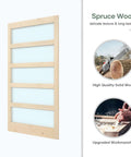Glass Sliding Barn Door Slab 48 By 84 Inches With Eight Foot Hardware Kit Included Five Panel Frosted Glass Spruce Wood Support