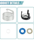 4 Piece Fuel Injector Seal Repair O Ring Kit With 06H998907A 06J998907 06G998907 showing metal clips and colored seals