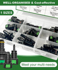 DIY Ready Fuel Line Quick Connector Repair Kit, 30 Pcs 11 Size Assortment With 9 Straight Ends, 6 Elbows, And 15 Pipe Fittings