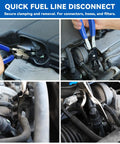 13-Piece Automotive Electrical Disconnect Pliers And Fuel Line Tool Set With Storage Bags in use on car engine parts