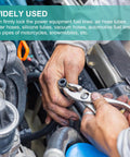 Hands installing Heavy Duty Fuel Line Hose Clip Set, 32mm ID, 36mm OD, 2mm Wire, 65Mn Spring Steel Clamps For Air Hoses