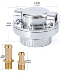 Fuel Pressure Regulator Kit For Carbs With Manual Five Gear Adjustable Dial And Facet Pump Compatibility, zinc alloy build, adapters shown