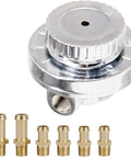 Fuel Pressure Regulator Kit For Carbs With Manual Five Gear Adjustable Dial And Facet Pump Compatibility, Zinc Alloy Body, Six Adapters