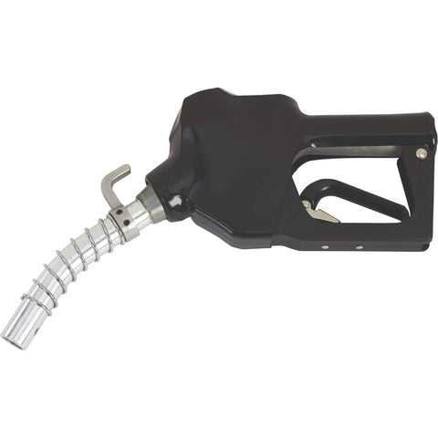 Roughneck Heavy-Duty Fuel Transfer Pump - 15 GPM, 120 Volt AC, Auto Nozzle, Gasoline Compatible, side view of auto nozzle