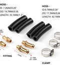 Adjustable 1 to 5 PSI Fuel Pressure Regulator fittings, hoses, clamps, brass adapters, 8mm and 10mm size for carburetors, HTRACING
