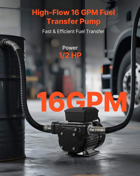 Workhorse 16 GPM Oil Transfer Pump For Diesel Kerosene Biodiesel From VEVOR 110V AC Electric Fuel Transfer Pump in use