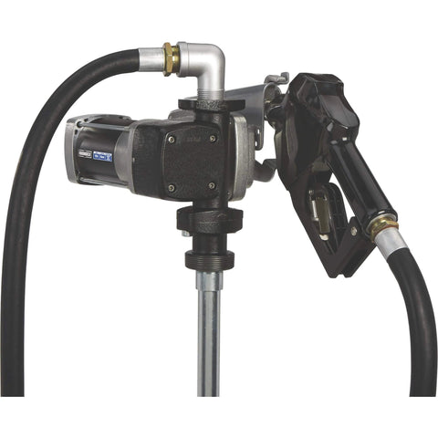 Roughneck Heavy-Duty Fuel Transfer Pump - 15 GPM, 120 Volt AC, Auto Nozzle, Gasoline Compatible side view