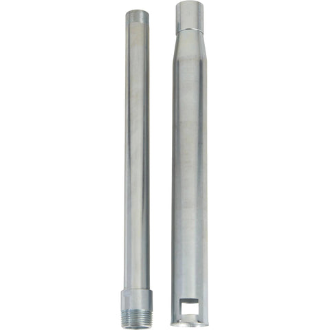 Metal nozzles for Roughneck Heavy-Duty Fuel Transfer Pump - 15 GPM, 120 Volt AC, Auto Nozzle, Gasoline Compatible, shown vertically