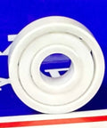 120-Pack Full Ceramic 608 ZrO2 Miniature Ball Bearings 8x22x7mm - Front view of a white ceramic bearing.