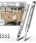 1 Pair Full Extension Drawer Slides 8 10 12 14 16 18 20 22 24 Inch 100 lb Load Capacity Side Mount Ball Bearing Rails Silver