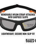 Full Frame Gasket Safety Glasses With Foam Seal Anti Fog UV Scratch Resistant, nylon strap and non-slip fit