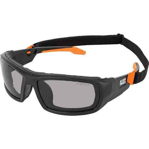 Full Frame Gasket Safety Glasses With Foam Seal Anti Fog UV Scratch Resistant, black frame, side view.