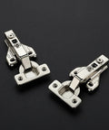 Full Overlay Cabinet Door Hinges With Soft Close Damper shown in two packs, includes mounting screws for face frame kitchen cabinets