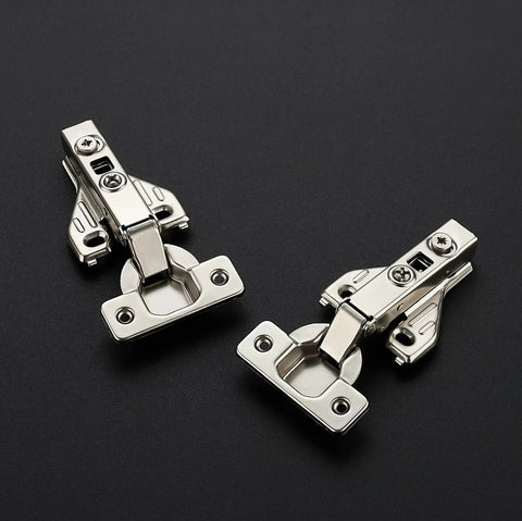 Full Overlay Cabinet Door Hinges With Soft Close Damper shown in two packs, includes mounting screws for face frame kitchen cabinets