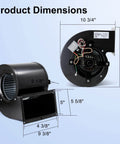 Universal Furnace Blower Fan Replacement For Dayton 1TDT8 5C508 Century 9459 JE2J047NS JEJ047 115V 50 60Hz dimensions diagram