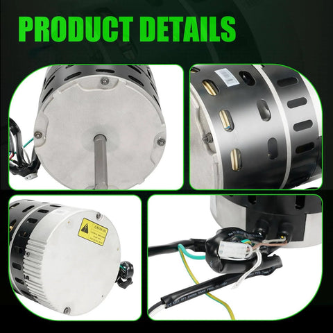 Furnace Blower Motor Half Horsepower 208 To 230 Volt 1050 RPM For Intertherm E7 furnaces close-up of motor design and details.