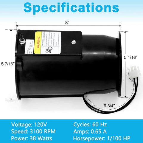 Draft Inducer Furnace Blower Motor Replacement for Nordyne Nortek Intertherm Miller Gibson Packard and More with dimensions and specifications