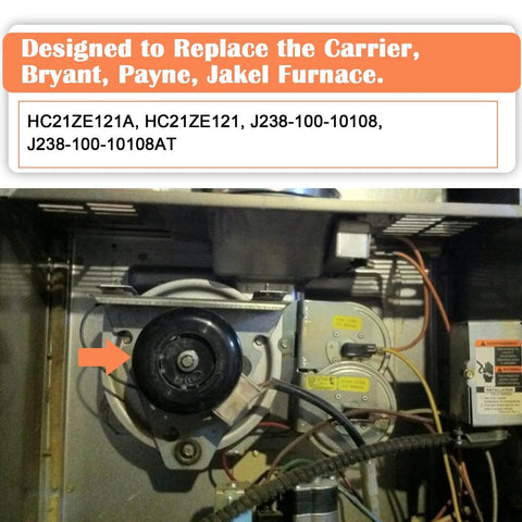 Furnace Draft Inducer Blower Motor Assembly Replacement For Carrier Bryant Payne Jakel Inducer HC21ZE121A J238-100-10108