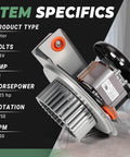 Must Have Durable Furnace Draft Inducer Motor Kit For Bryant Carrier Jakel With Blower Wheel And Mounting Bracket Replacement J238-150-1571 HC21ZE117 VORGENS 318984-753 displayed with specifications.