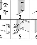 Illustration of 3 in 1 furniture connecting fittings kit with 30 cam fittings, dowels, and pre-inserted nuts for cabinet assembly