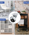 1.5 Inch Ball Caster Wheels for Furniture Swivel Casters With Top Plate Mount Silver Pack of 4, shown in various furniture applications