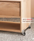 L Shaped Side Mount Furniture Casters With Locking 2 Inch Wheels Heavy Duty 500 Lbs Capacity installed on wooden cabinet