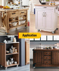 Various furniture pieces equipped with 2 Inch Swivel Caster Wheels Set of 4 Heavy Duty Twin Wheel Casters with Total Lock Design in kitchen settings.