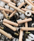 Effortless furniture assembly with a 300-piece 3-in-1 connecting hardware set including cam locks, wood dowels and pins.