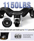 Four-piece set of 1150LBS Furniture Dolly, 10" Heavy Duty Moving Dolly with 3 Wheels for moving sofa, piano, cabinet, smooth bearings