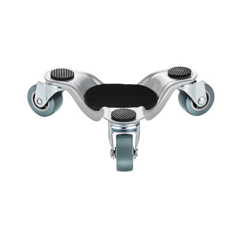 ✝️ Furniture Dolly, 4 Pack 6-Inch Steel Tri-Dolly with 360° PP Swivel Wheels and Non-Slip Cap, 3 Wheels Furniture Lift Mover Tool