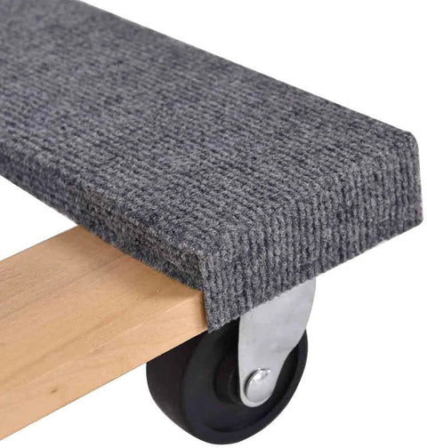 Close-up of Furniture Dolly Cart with 4 Wheels Pack of 2, 30” x 18” Moving Dolly Heavy Duty Mover with Carpet End, 1000 Lbs Capacity