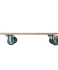 Side view of a furniture dolly, 551 lbs load capacity, with 4 TPR silent wheels, rectangular design for smooth motion and stable alignment.