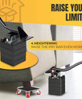 Furniture Moving Dolly Set with 5 Wheel System, Heavy Duty 2300 lb Capacity shown lifting a sofa with lifter tool and swivel casters
