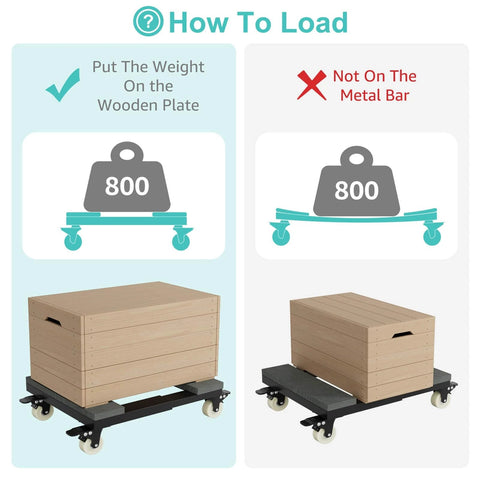 How to load instructions for heavy duty adjustable furniture moving dolly set of 2 with 4 swivel caster wheels.