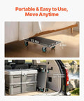 Furniture Dolly, 551 lbs Load Capacity, Furniture Moving Dollies with 4 TPR Silent Wheels shown in use under bed and in car trunk