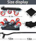 ✝️ Furniture Dolly Movers with 5 Wheels, Furniture Sliders Lifters Tool Set for Moving Heavy Duty, 1-pack size display with measurements