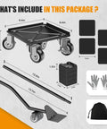 Parts of ✝️ Heavy Duty 1500LBS Furniture Dolly & Movers with 5X 360° Wheels, Carbon Steel Panel, Lifter Jacks, Gloves, Carry Bag