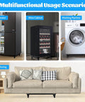 Refrigerator, wine cabinet, washing machine, and sofa on 1500 lb adjustable furniture dolly with heavy duty iron frame