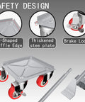 Furniture Dolly with 5 Wheels, Heavy Duty Carbon Steel Panel Furniture Movers features, brake lock, and safety design details