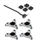 Furniture Dolly, 4 Pack 6-Inch Steel Tri-Dolly with 360° PP Swivel Wheels and Non-Slip Cap, 3 Wheels Mover Tool Set