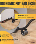 Furniture Moving Dolly Set with 5 Wheel System lifting heavy object with ergonomic pry bar design