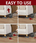 Heavy Duty Furniture Dolly Set with Lifter, 360° Rotating Rollers demonstration under sofa for easy moving